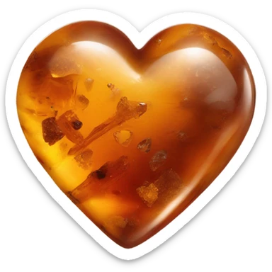 Amber heart sticker