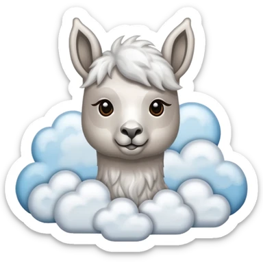 cloud patterned lama sticker