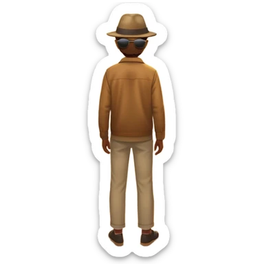 A long, empty road stretches into a golden sunset. A person stands with their back to us, outside a parked car on the roadside, facing the glowing horizon. The landscape is open and peaceful, filled with light and possibility. sticker