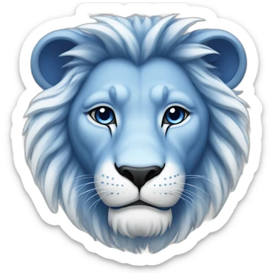 blue and white lion sticker