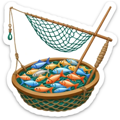 Apostle Peter's fishing net, overflowing with fish sticker
