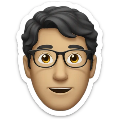 A White Man who wears glasses and has black hair  sticker