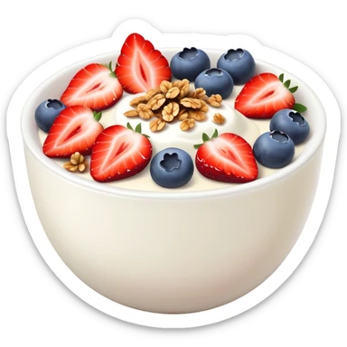 Strawberries blueberries and granola yogurt sticker