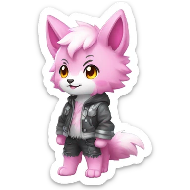  High quality Cute Cool Kawaii edgy Pretty Chibi Fur-Sona Shiny Colorful Sparkly Fakemon Full Body sticker