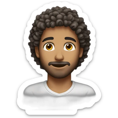 Guy with dry curly hair arab sticker