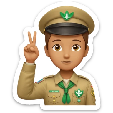 “Emoji-style person in a scout uniform making a balancing gesture with both hands. One hand holds a red cross (not allowed), the other a green checkmark (allowed). Thoughtful expression, simple clean emoji design, centered, transparent background.” sticker