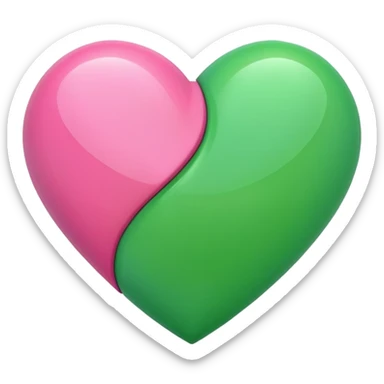 Verde e rosa cuore sticker