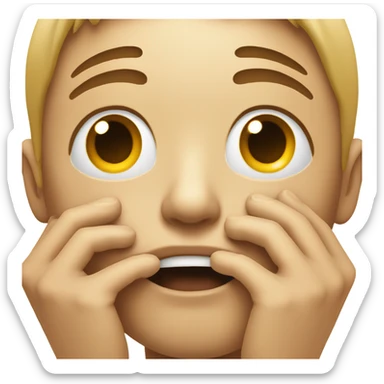 a emoji that has hands on its throat  sticker