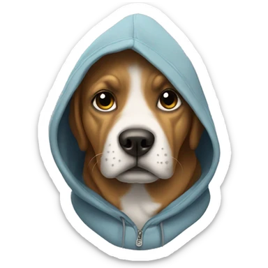 dog wearing hoodie sticker