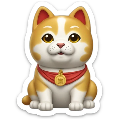 maneki neko doge passed university sticker