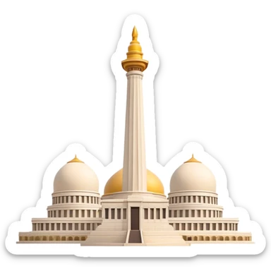 Cinematic Realistic Monas Landmark Emoji, depicted as the iconic National Monument rendered with crisp architectural detail and dynamic, urban lighting. sticker