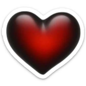 black red real Heart sticker