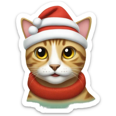 cat xmas sticker