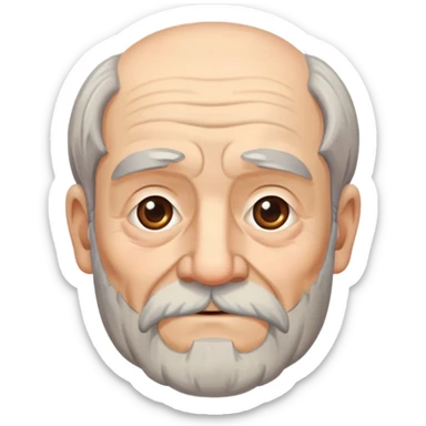 very old man with wrinkles and gray beard sticker