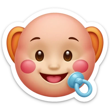 Blushing emoji using pacifier sticker