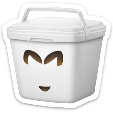 White takeout container  sticker