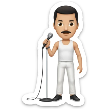 Freddy mercury famous stand microphone up full body sticker