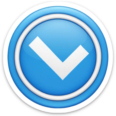 Un circulo celeste con una palomita blanca dentro un check  mas xeleate chillante sticker