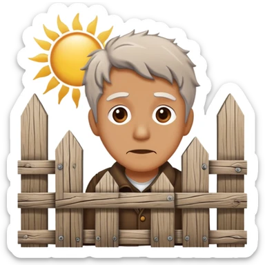 A confused person looking at an old fence, representing the Chesterton's Fence principle sticker