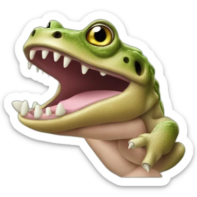 bufo mewing with finger to jaw sticker