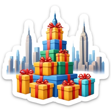 Empire State Building covered with packages sticker