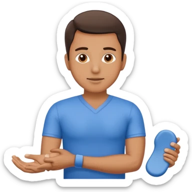 fisioterapia hombre de azul haciendo una terapia manual sticker