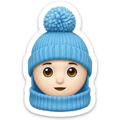 Hat with pompom light Blue sticker