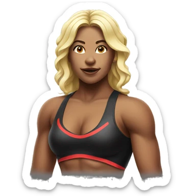 Attractive female wrestler sticker