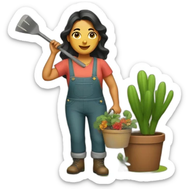 Mexican Gardener Woman sticker