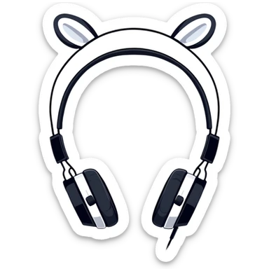 Premium white Sony headphones with large ear cups and sleek modern design sticker