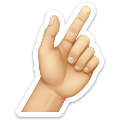 The thumb is inside the index finger and in the shape of a fist sticker