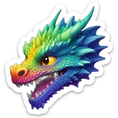 Dragon face colorful trippy sticker
