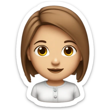 cute e girl long brown hai sticker