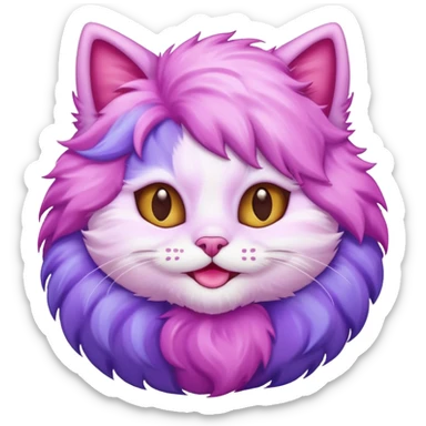 cotton candy cat emoji sticker
