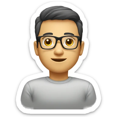 Square frameless specs boy sticker