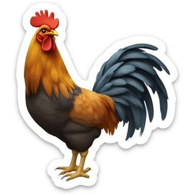 Gallo gallina y pollitos  sticker