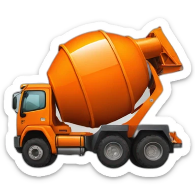 Orange concrete mixer sticker