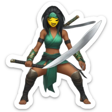 akali with knives sticker