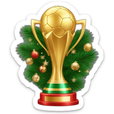 world cup trophy with christmas decoration sticker
