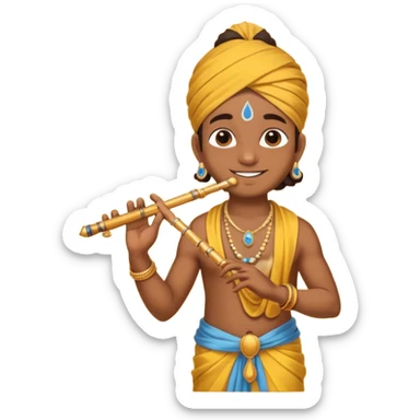 Krishna with flute sticker