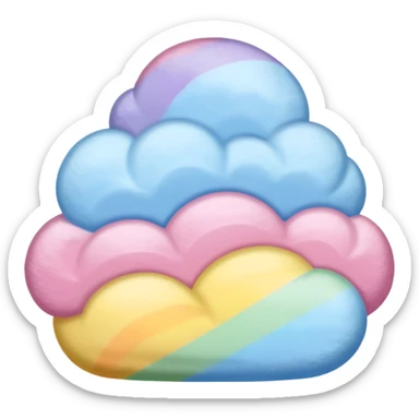 Cotton Candy, Rainbow Cotton Candy – mixed pastel layers of pink, yellow, and blue. sticker