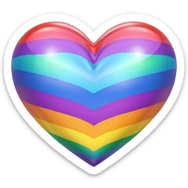 rainbow pride heart with soft inner glow sticker