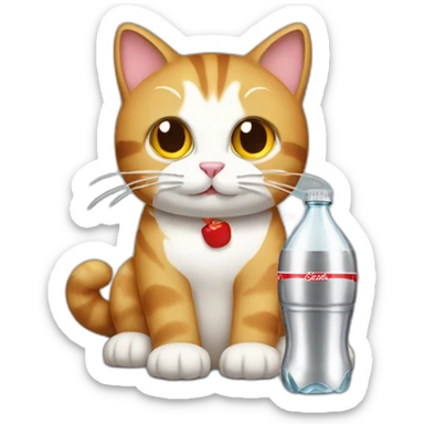 Cat drinking Diet Coke sticker