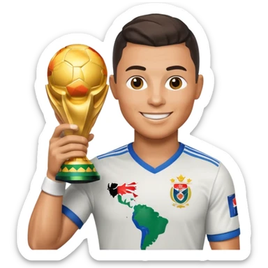 Ronaldo with world cup trophy sticker