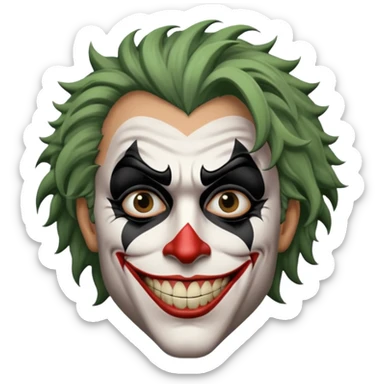 man with plack and white joker makeup sticker