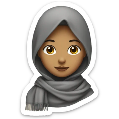 A short-haired girl wearing a kashmiri scarf  sticker
