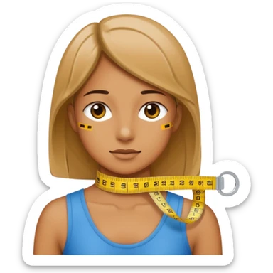 measuring tape wrapped around a figure sticker