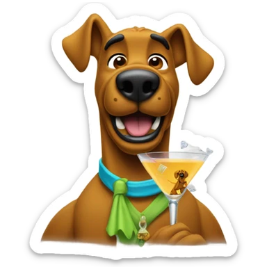 Scooby doo with a dirty martini  sticker