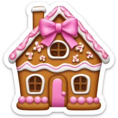 Gingerbread house with a pink bow  sticker
