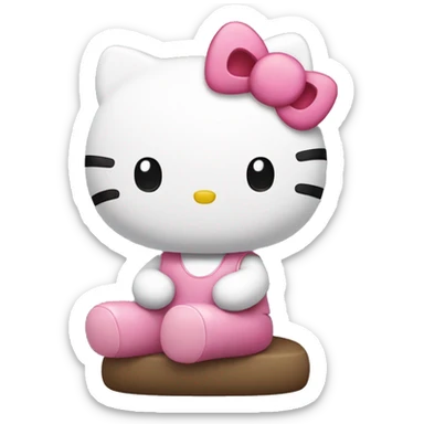 hello kitty sitting down sticker